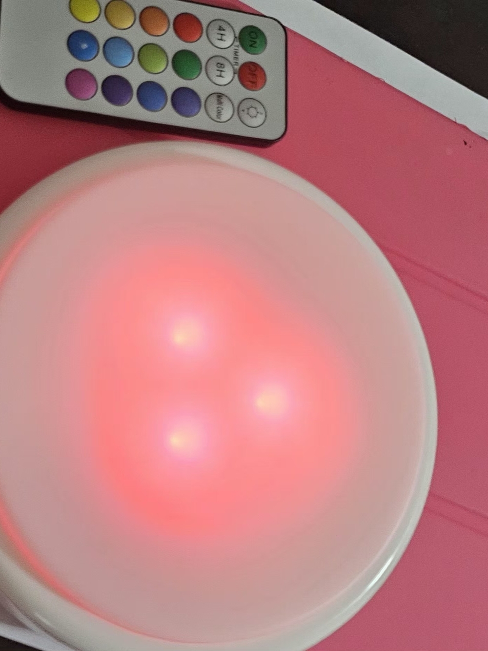 LED Color-Changing Night Light with Remote - Pink - Picture 2 of 4